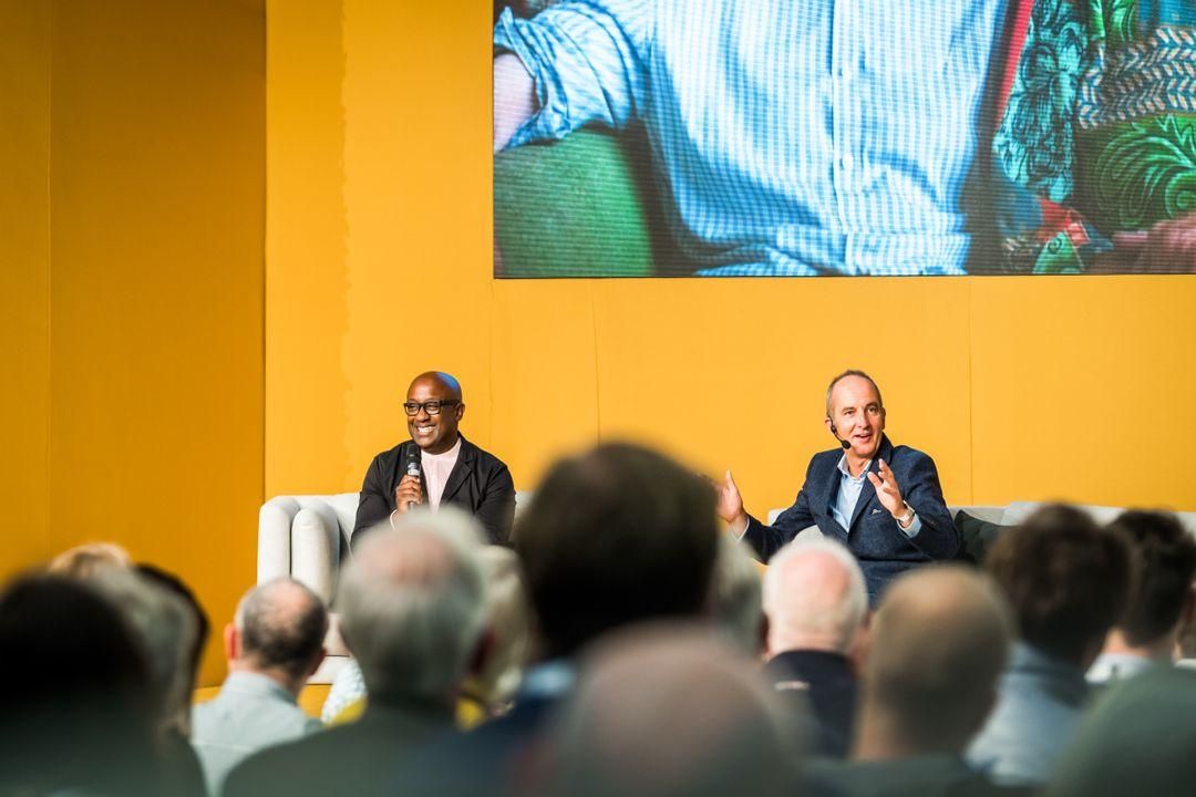 Kunle Barker and Kevin McCloud at the Grand Theatre stage