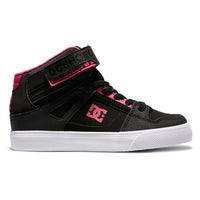 Kids' Pure High Elastic Lace High-Top Shoes - Black/Pink/Black